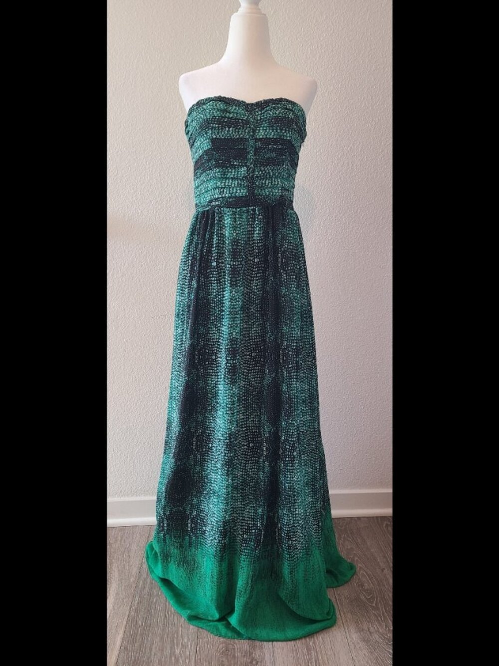 Moulinette Soeurs Vernalis Green Strapless Maxi Dress Size 6